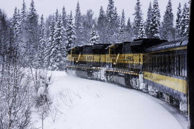 Alaska Railroad Aurora Winter Anchorage to Fairbanks One Way - Sliding Through Southcentral: Knik River to Talkeetna Views