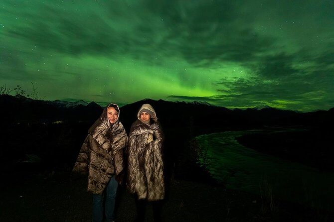 Anchorage Aurora Tour and Northern Lights Photo - What you get for $315: van, tripod, warm gear, and aurora portraits
